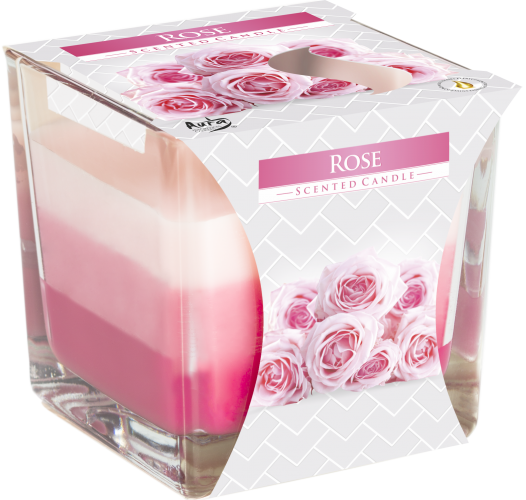 Regenbogenkerze im Glas - Rosa