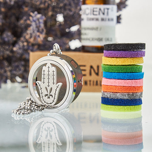 30 mm Aromatherapie-Diffusor-Halskette – Hand der Fatima