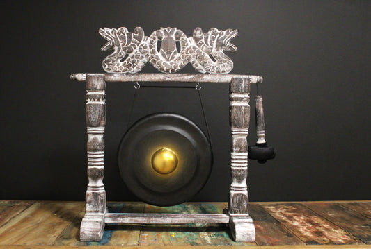 Petit Gong de Méditation avec Support - 25 cm - Noir