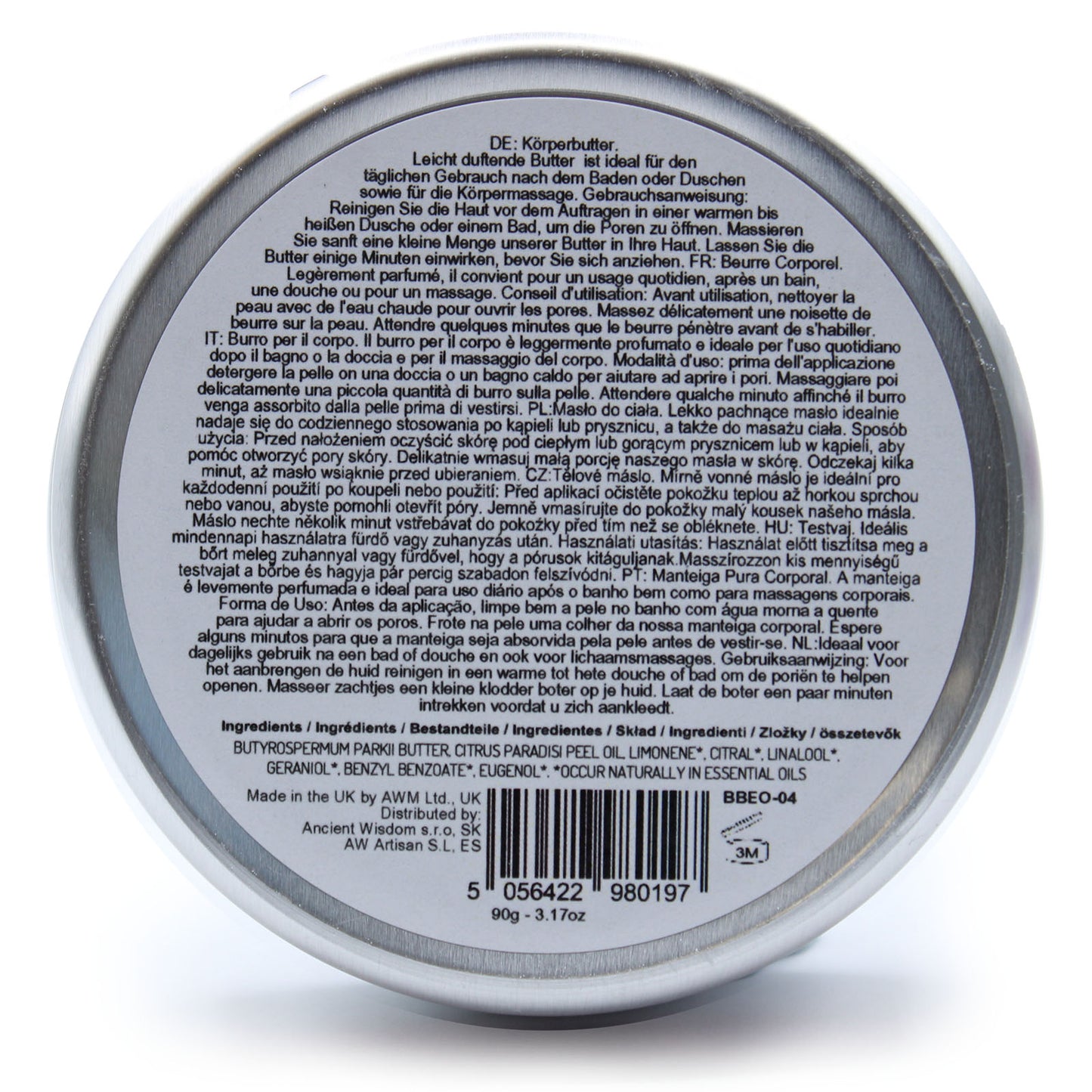 Sheabutter-Aromatherapie-Körperbutter 90 g - Grapefruit