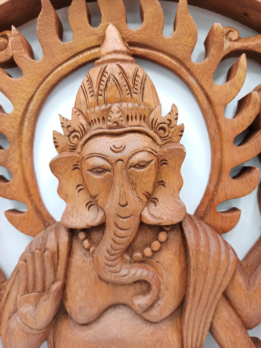 Panneau en bois - Ganesh 40cm