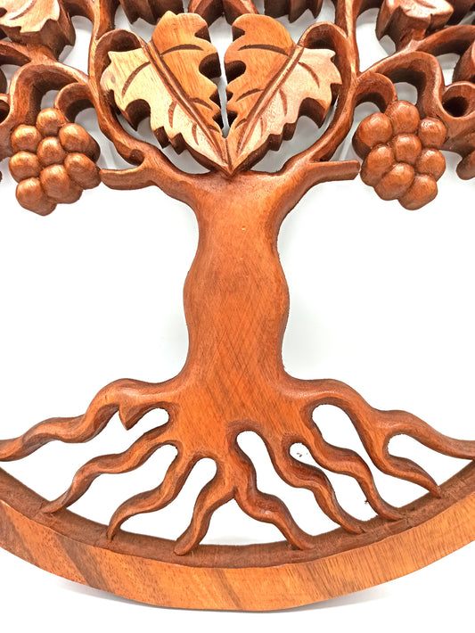 Panneau en bois - Raisin Arbre de Vie - 40cm