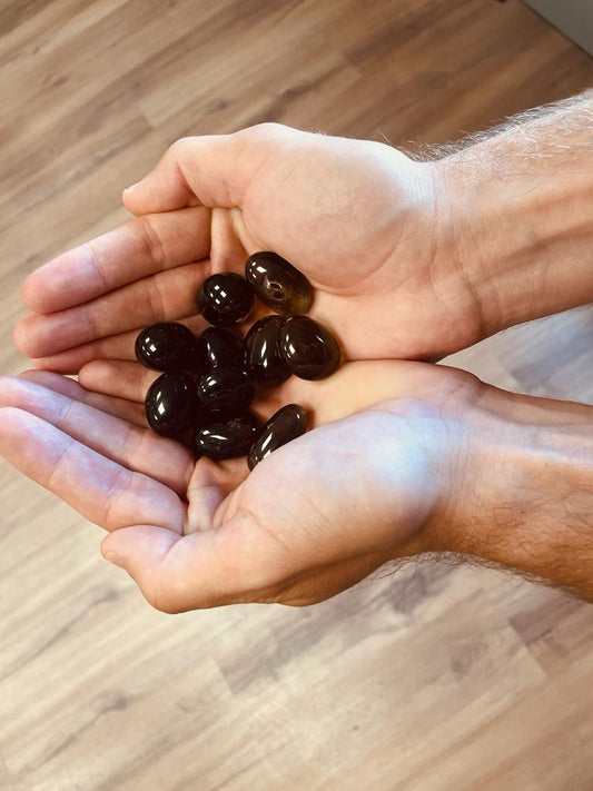 24 x L Trommelsteine - Rauchquarz