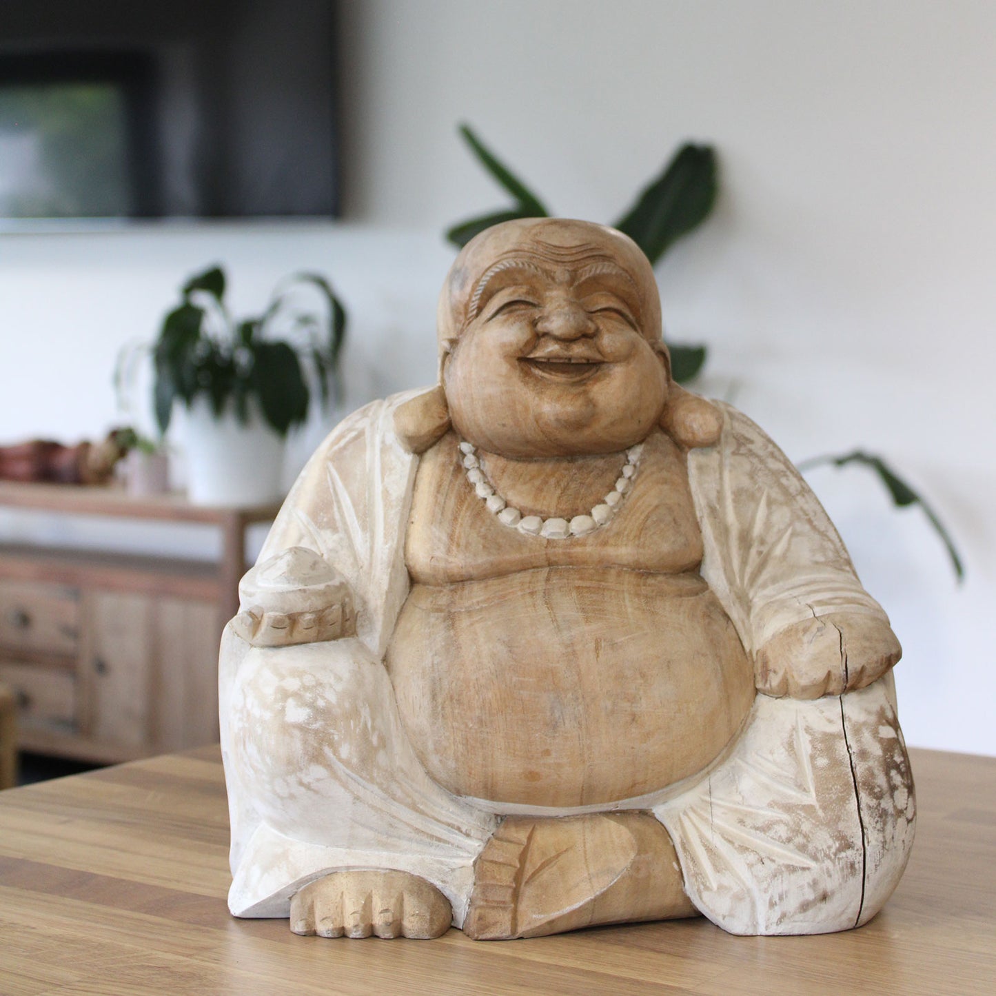 Glücklicher Buddha - Gebleicht 30cm
