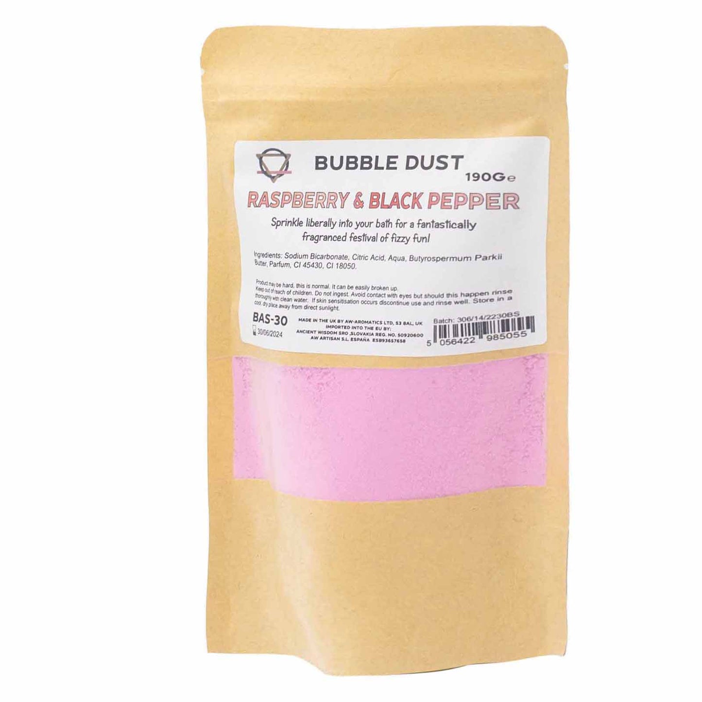 Poudre de bain à la framboise et au poivre noir 190 g