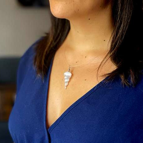 Selenit Spiral Anhänger