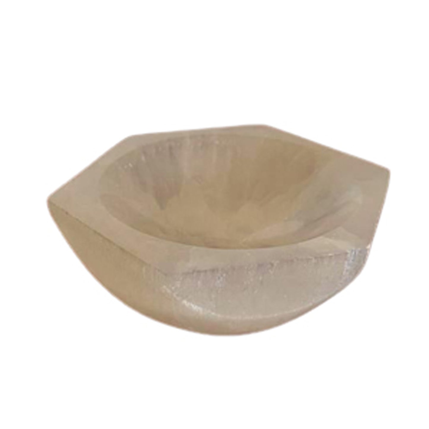 Sechseckige Selenitschale - 6cm