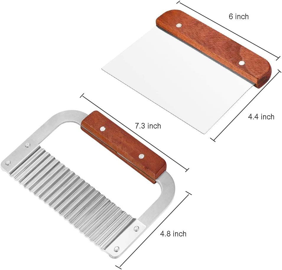 Seifenschneider-Set aus Holz – gewellter und gerader Schneider