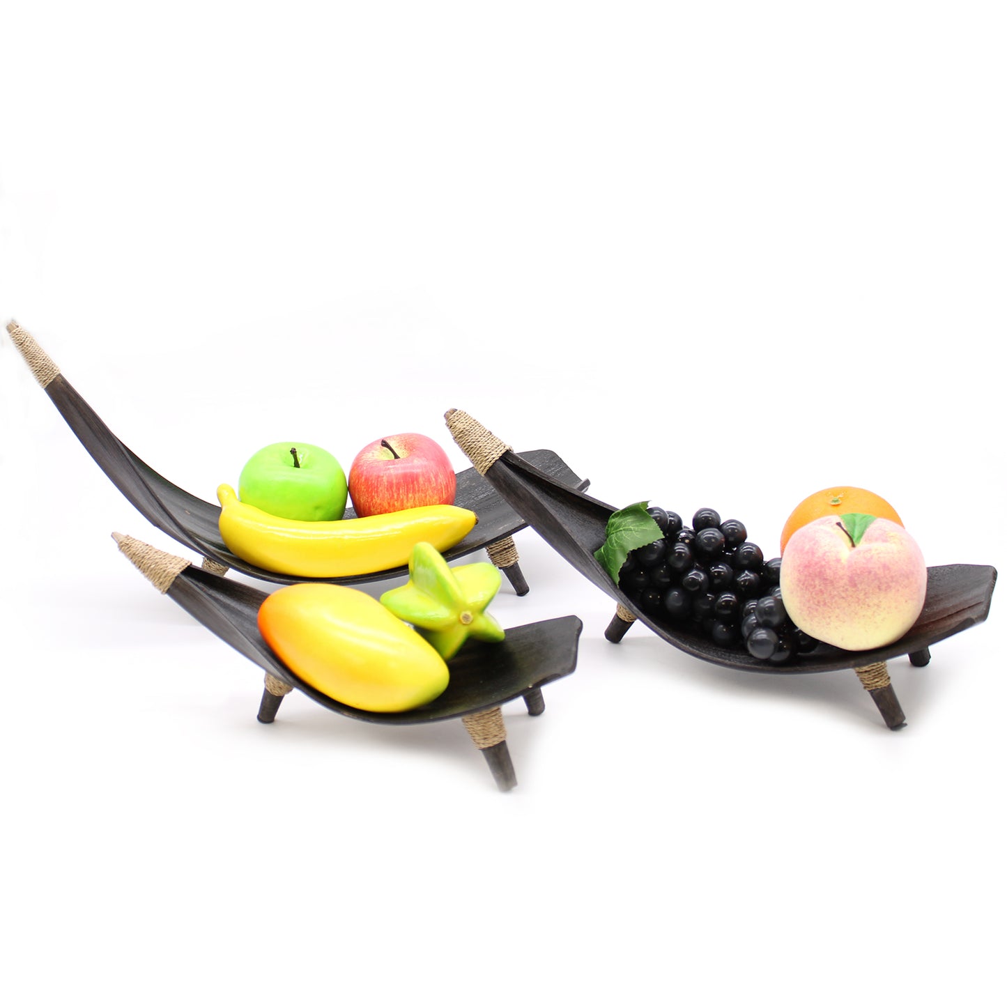 Ensemble de bols à fruits en feuille de coco - Chocolat