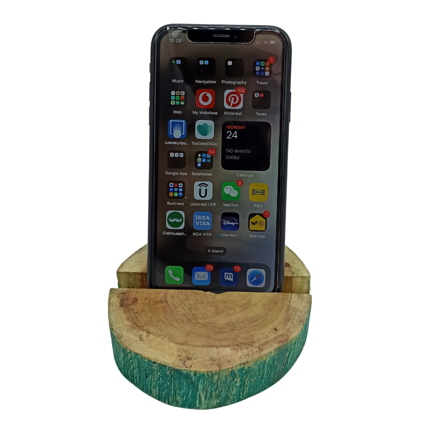 Lrg Gamal Holz-Telefonhalter - Greenwash