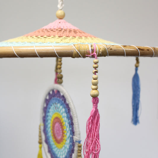 Attrape-rêves extra large - Arc-en-ciel pastel