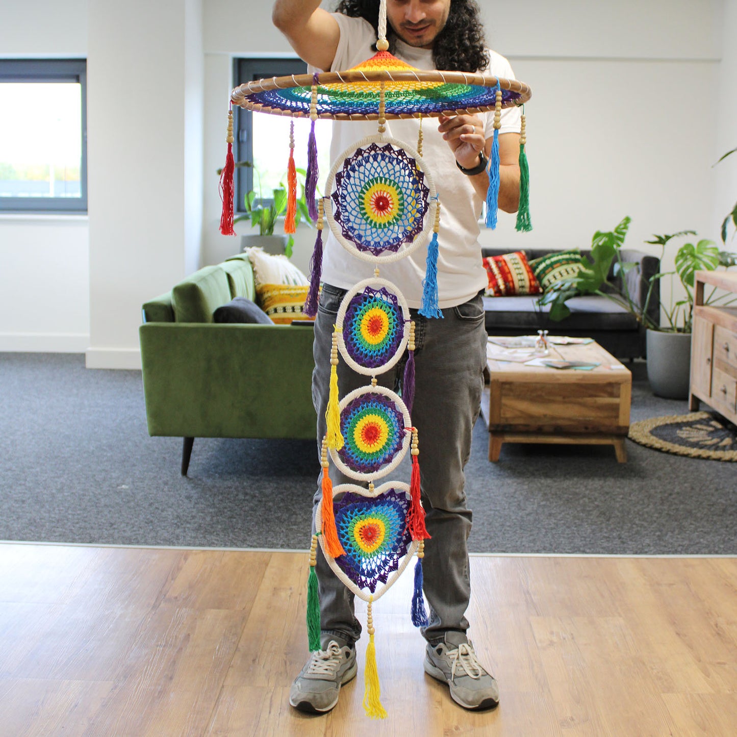 Attrape-rêves extra large - Arc-en-ciel vif