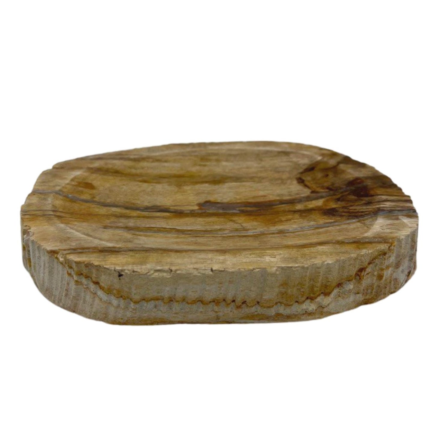 Porte-savon en bois pétrifié marron