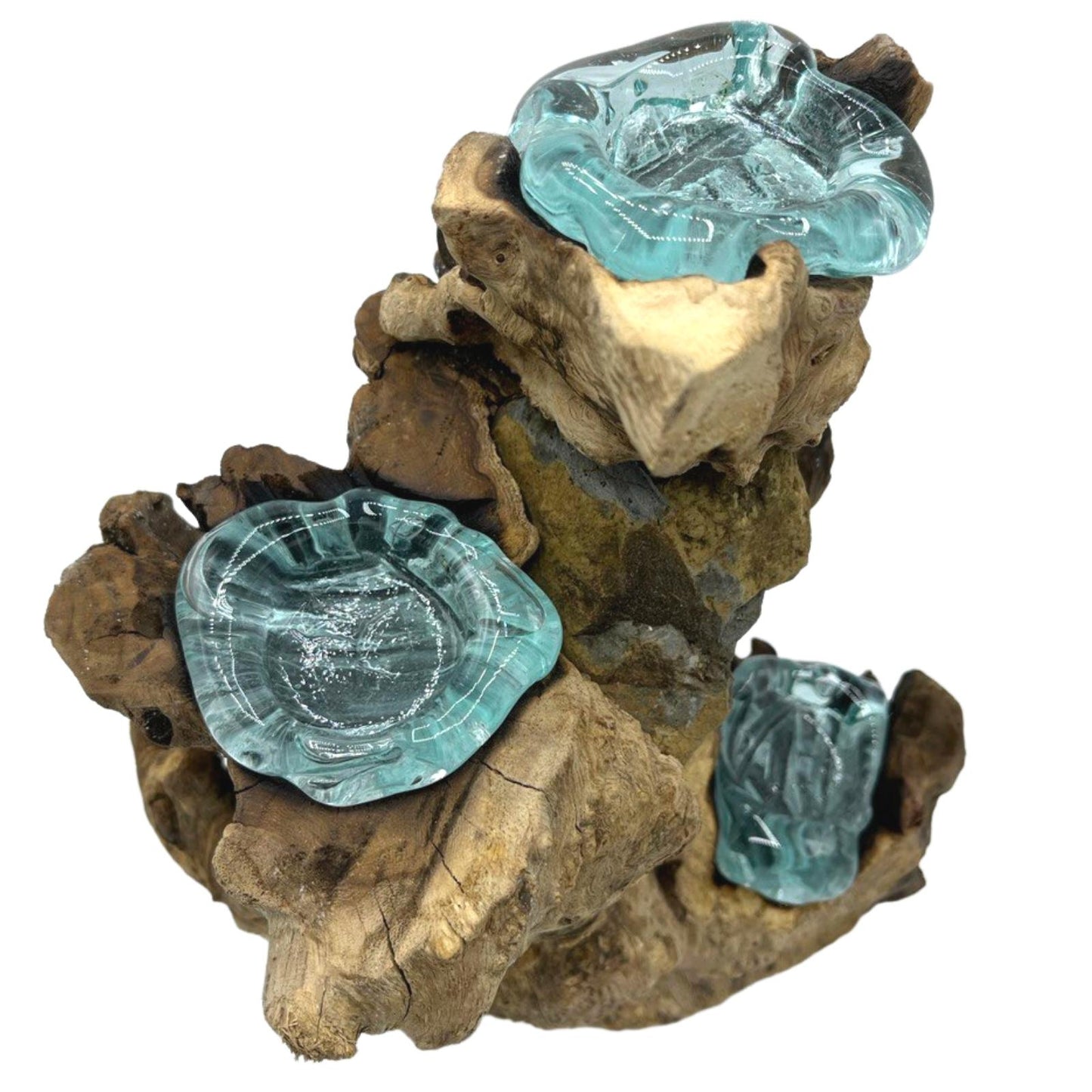 Bougeoir triple verre Molton sur bois