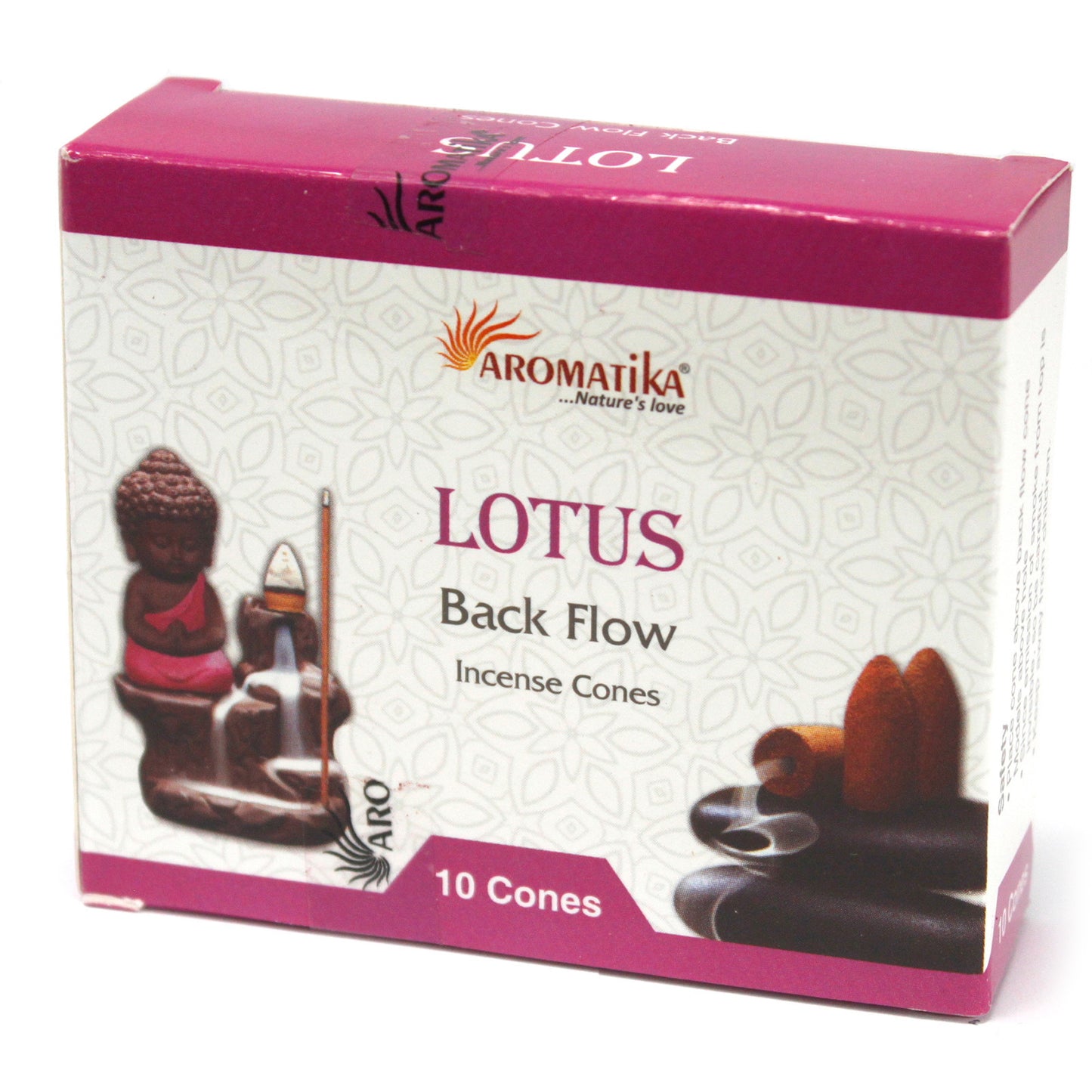 10 Aromatika Backflow Räucherkegel - Lotus