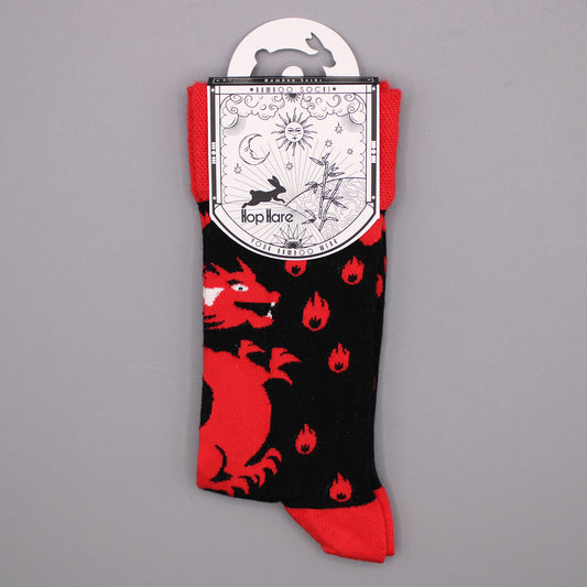 Chaussettes en bambou Hop Hare (P/M) - Dragon rouge