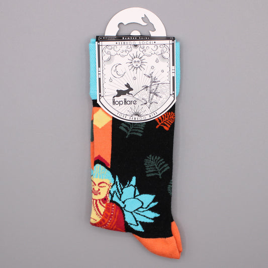 Chaussettes en bambou Hop Hare (P/M) - Bouddha bleu et lotus