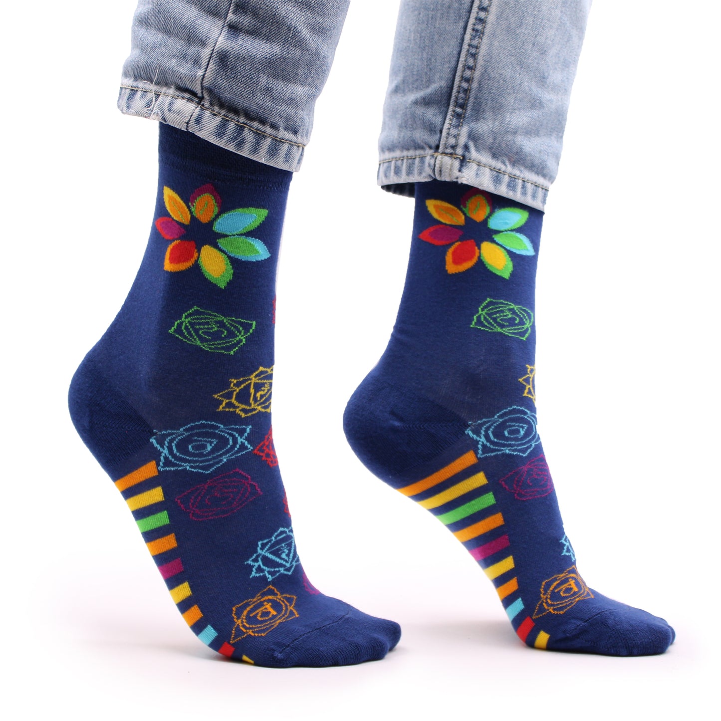 Chaussettes en bambou Hop Hare (P/M) - Chakra arc-en-ciel