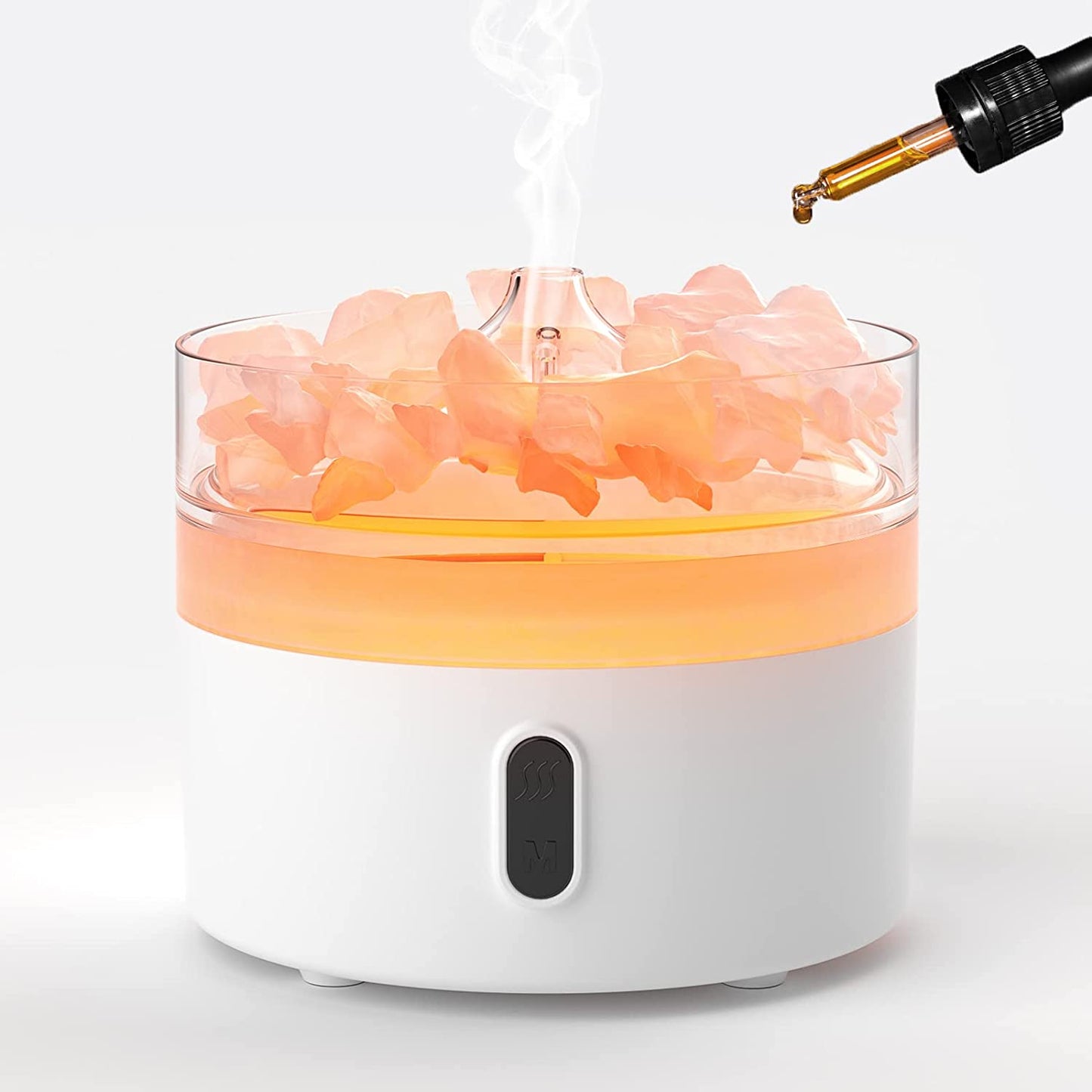 Aromadiffusor mit Himalaya-Salz – Nachtlicht – USB-C – Flammeneffekt (Salz enthalten)