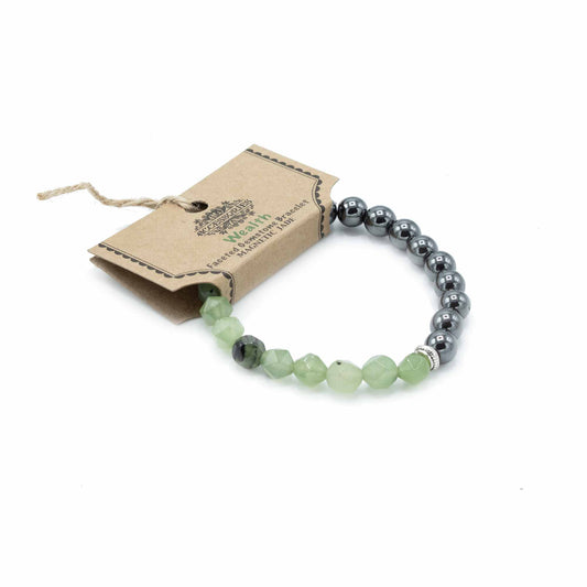 Geschnitztes Edelsteinarmband - Magnetische Jade