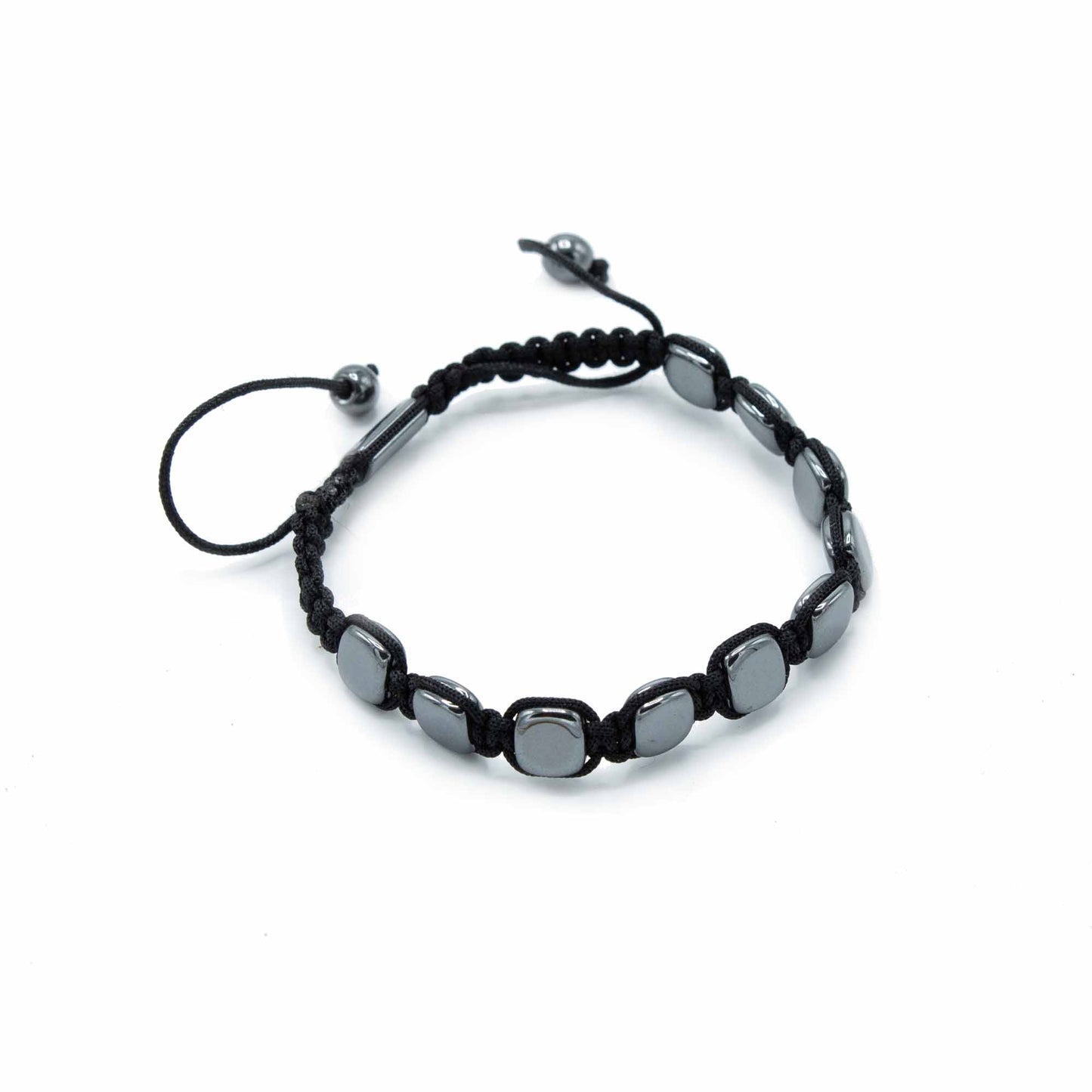 Hämatit-Shamballa-Magnetarmband – abgerundete Ecken