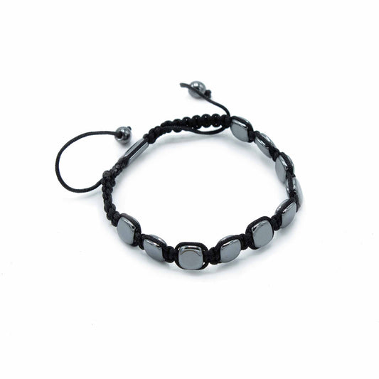 Bracelet magnétique Shamballa en hématite - Coins arrondis