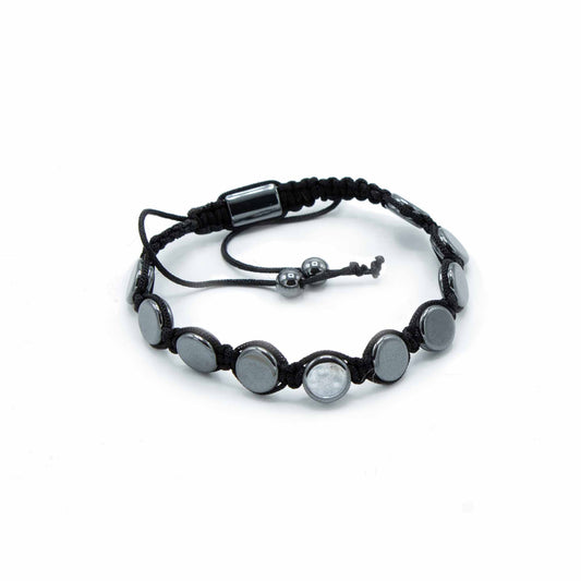 Bracelet Shamballa magnétique en hématite - Cercles plats
