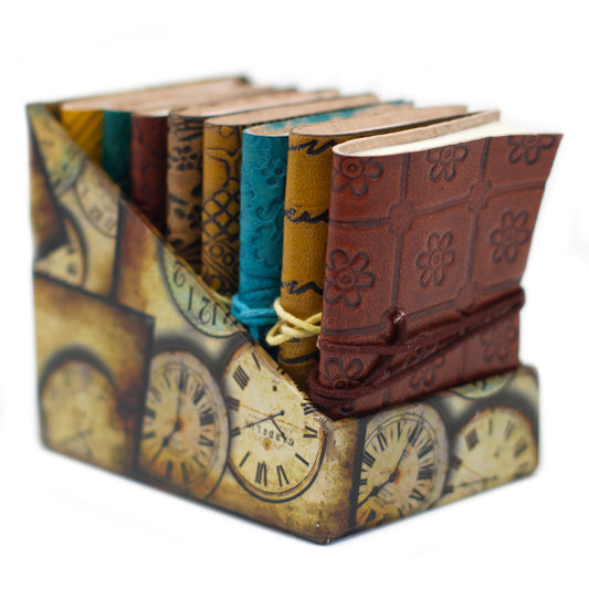 Mini-Notizbuch aus Leder (sortiert)