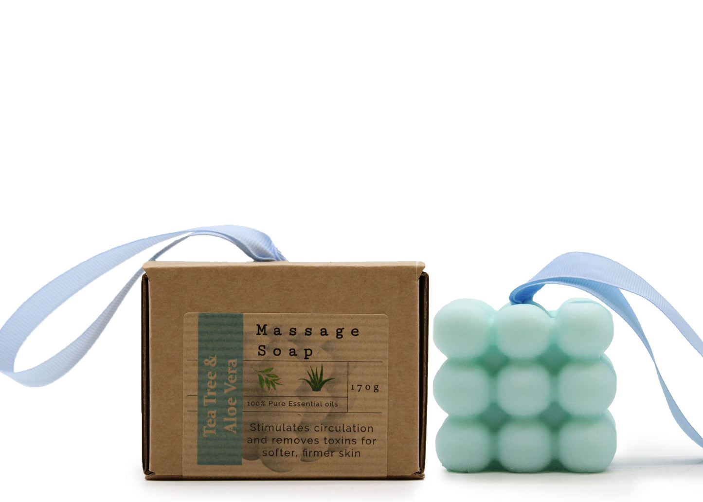 Individuelle Massageseife in einer Box - Teebaum und Aloe Vera