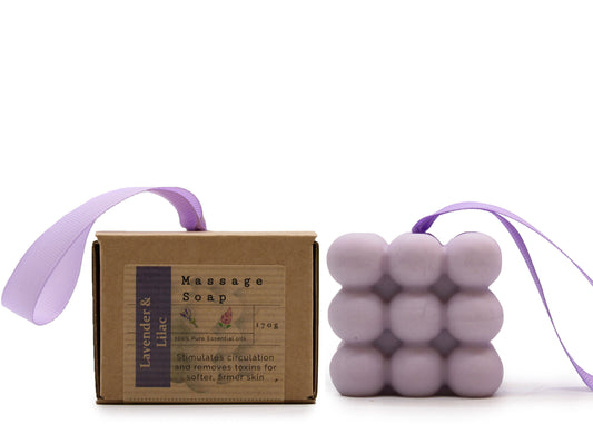 Savon de massage individuel en boîte - Lavande et lilas