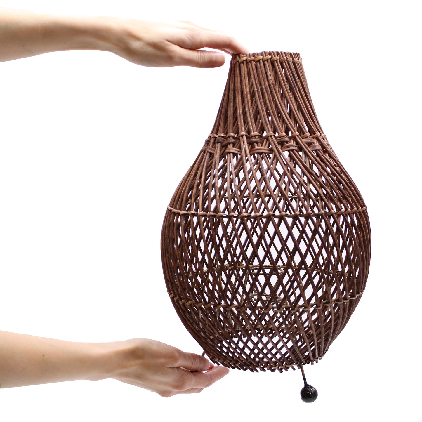 Rattan-Tischlampe - Dunkelbraun