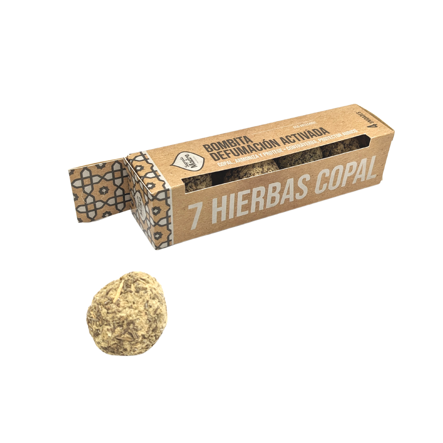Caja de 4 Bombitas de Incienso Defumacion 7 Hierbas + Copal