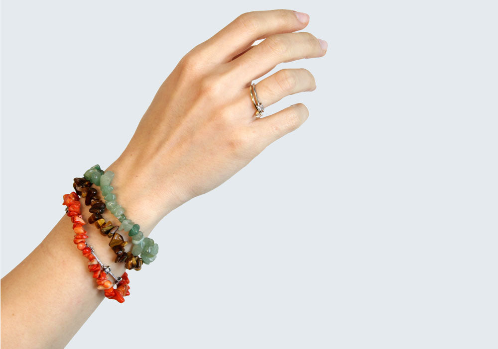 Pulsera Fragmentos de Piedras Preciosas - Piedra de coralita