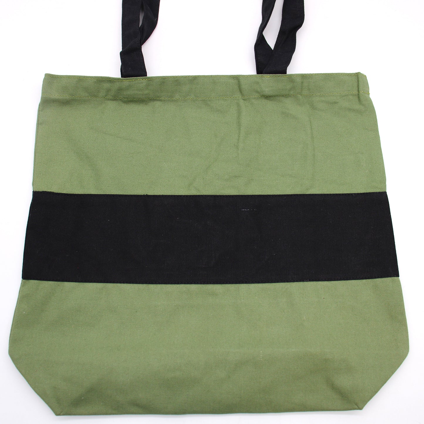 Zweifarbige Baumwolltaschen - 38x42x12cm - Grün und Schwarz - 280g