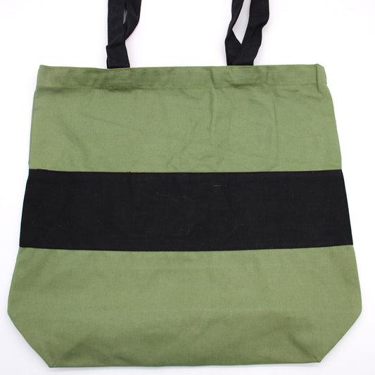 Sacs en coton bicolores - 38 x 42 x 12 cm - Vert et noir - 280 g