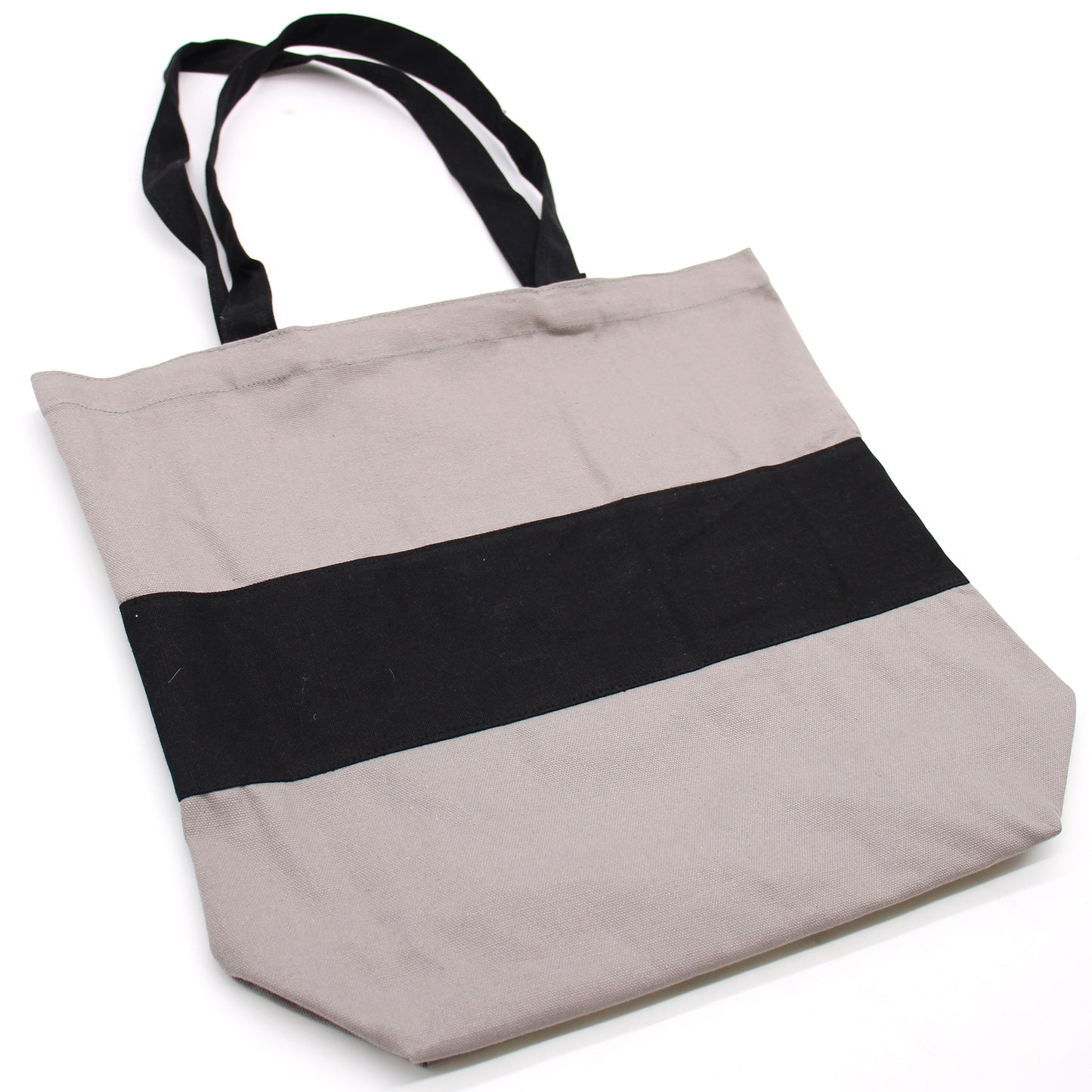 Zweifarbige Baumwolltaschen - 38x42x12cm - Grau und Schwarz - 280g