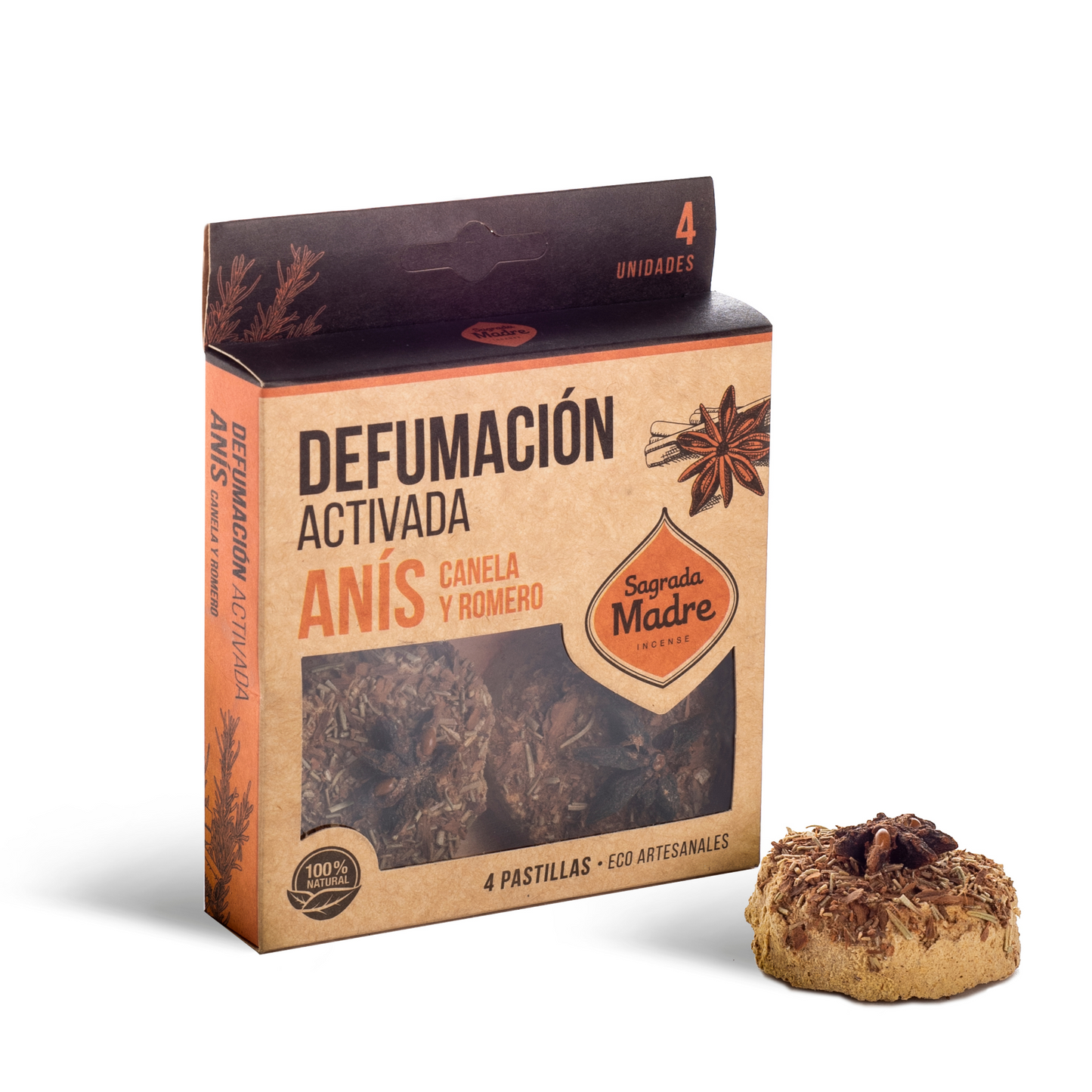 Harz-Räuchertabletten x 4 Anis, Zimt und Rosmarin