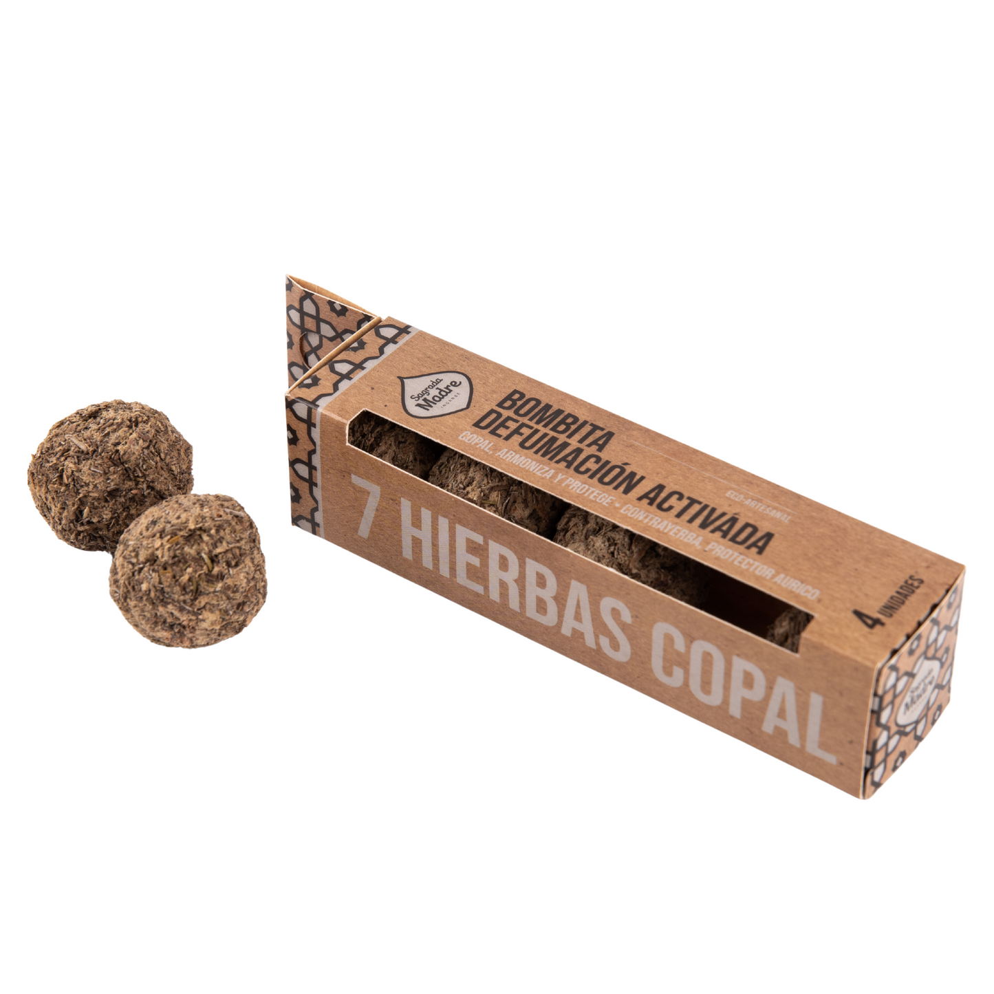 Caja de 4 Bombitas de Incienso Defumacion 7 Hierbas + Copal