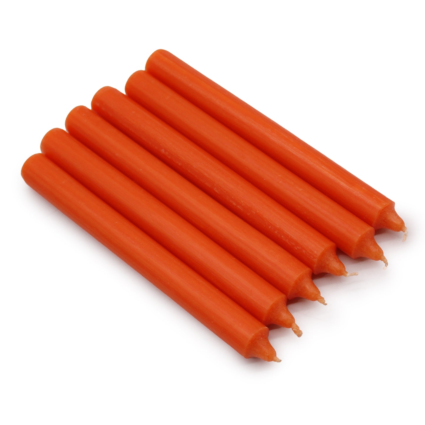 10 x einfarbige Großkerzen – Rustikales Orange – 10er-Pack