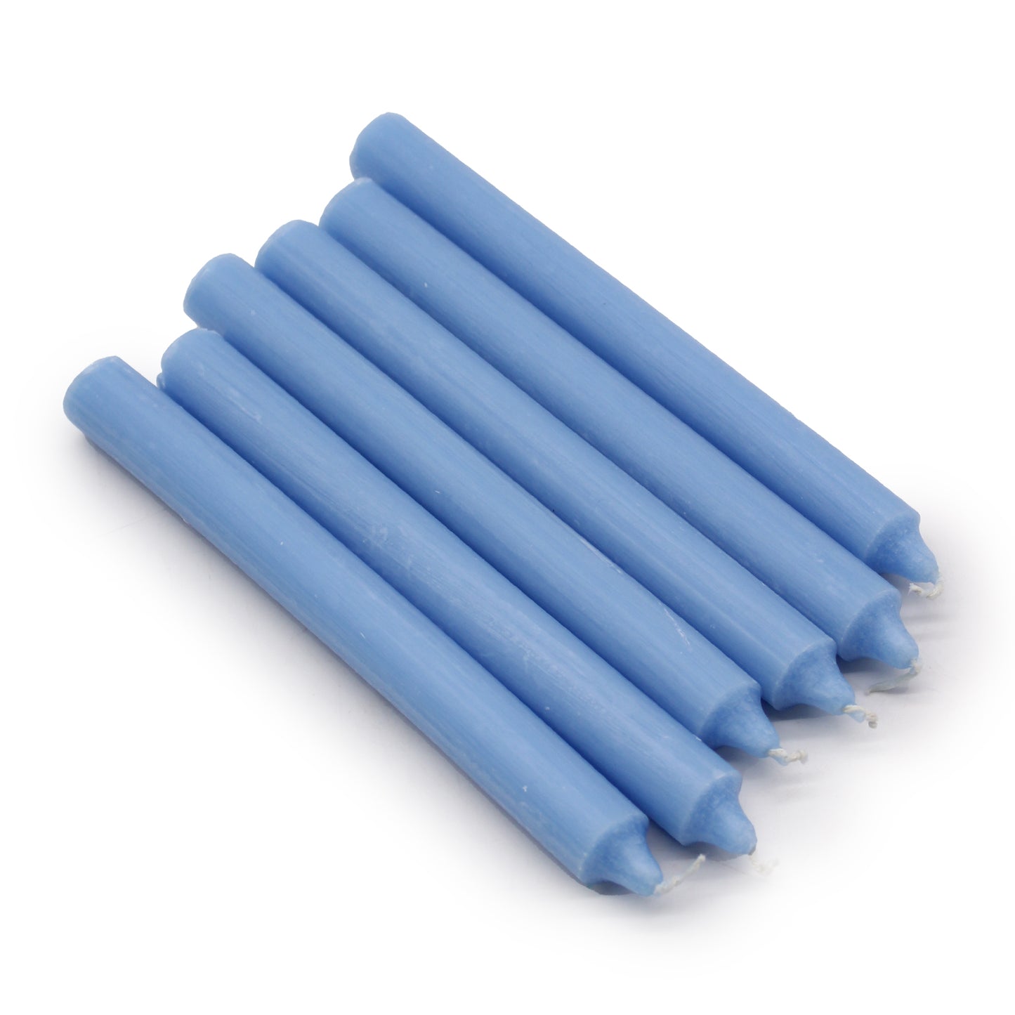 10 x einfarbige Großkerzen – Rustikales Marineblau – 10er-Pack
