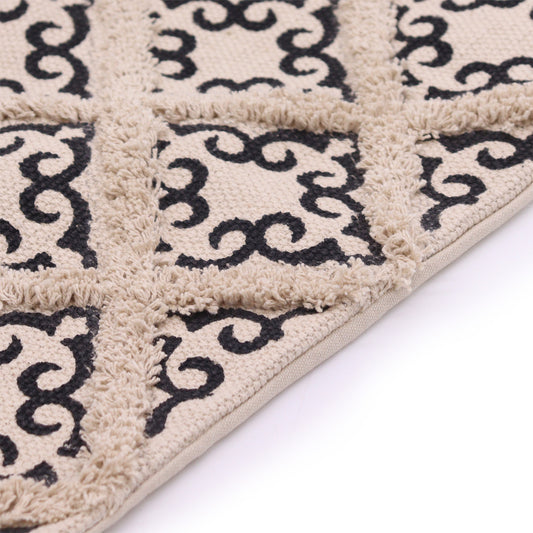 Klassischer Kissenbezug – Große Quadrate und Drucke – 45 x 45 cm