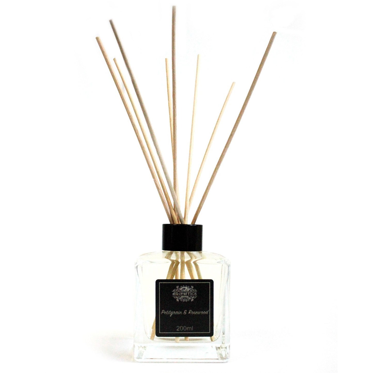 Rattanstäbchen-Diffusor mit ätherischen Ölen – Petitgrain und Rosenholz