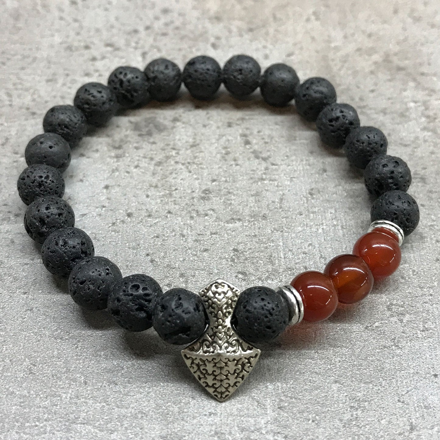 Lavastein Armband - Axt - Karneol