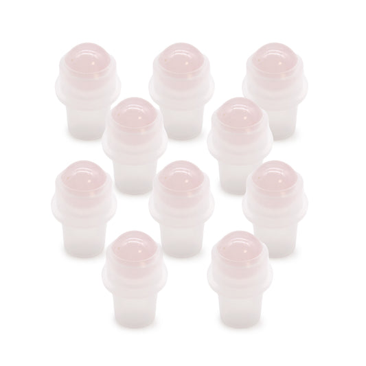 Embout roller en pierre précieuse pour flacon de 5 ml – Quartz rose