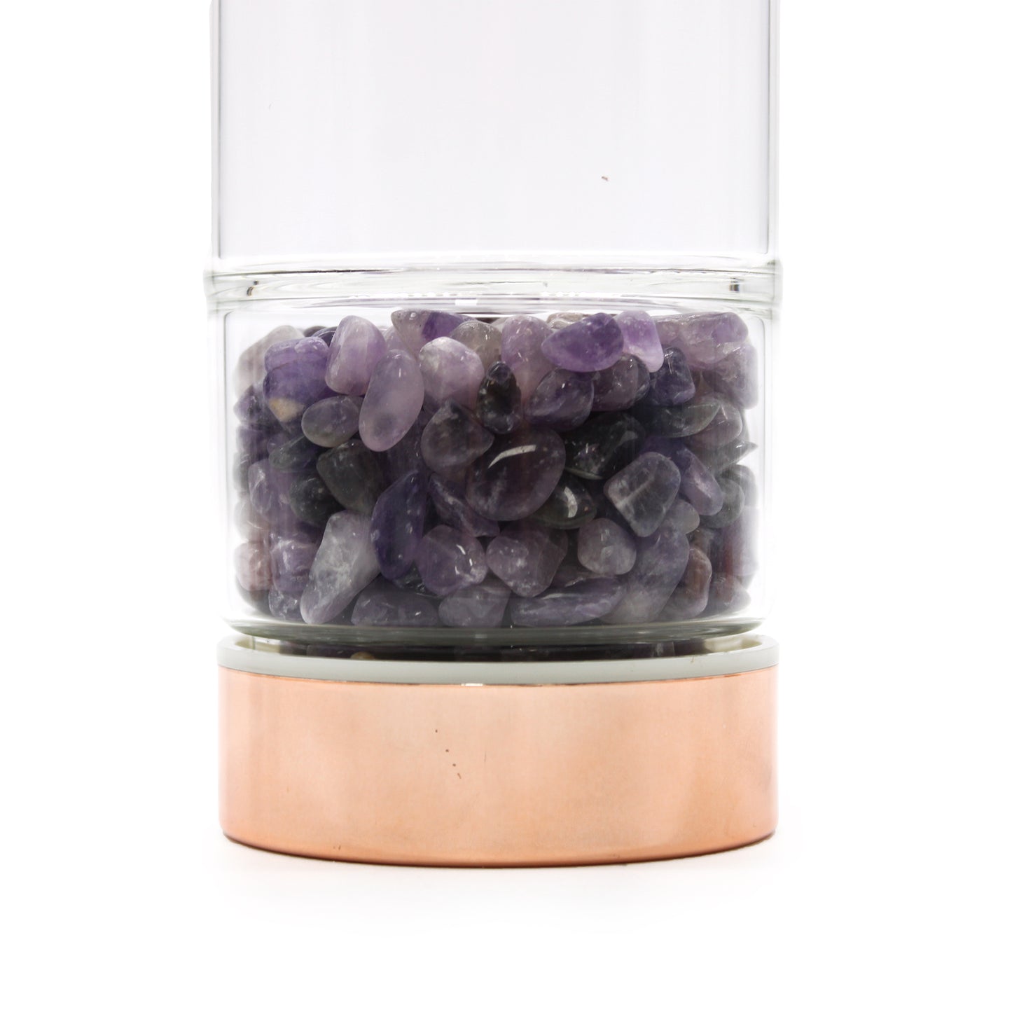 Teeflasche aus Glas - Roségold - Amethyst
