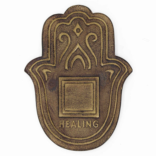 Assiette d'encens de guérison - Pierre de lave noire