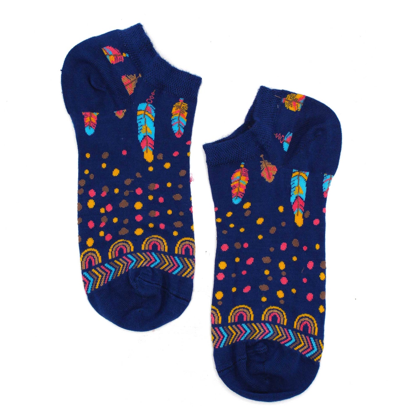 Hop Hare Bambus Niedrige Socken S/M (36-40) - Indische Federn