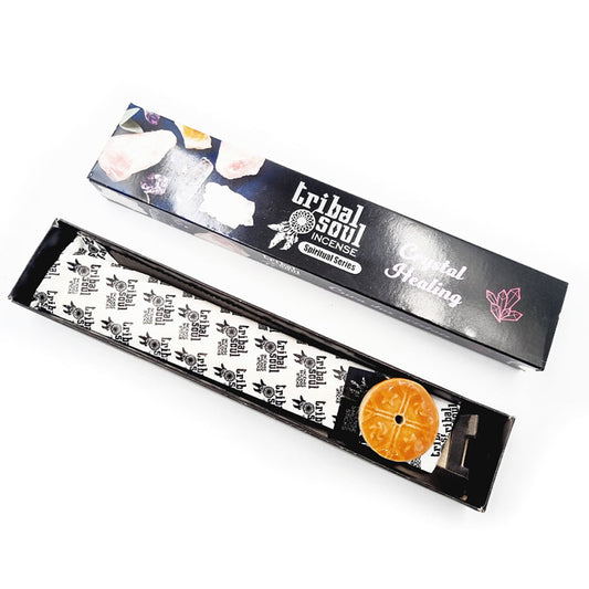 Bâtonnets d'encens spirituels et support en céramique Tribal Soul - Crystal Healing