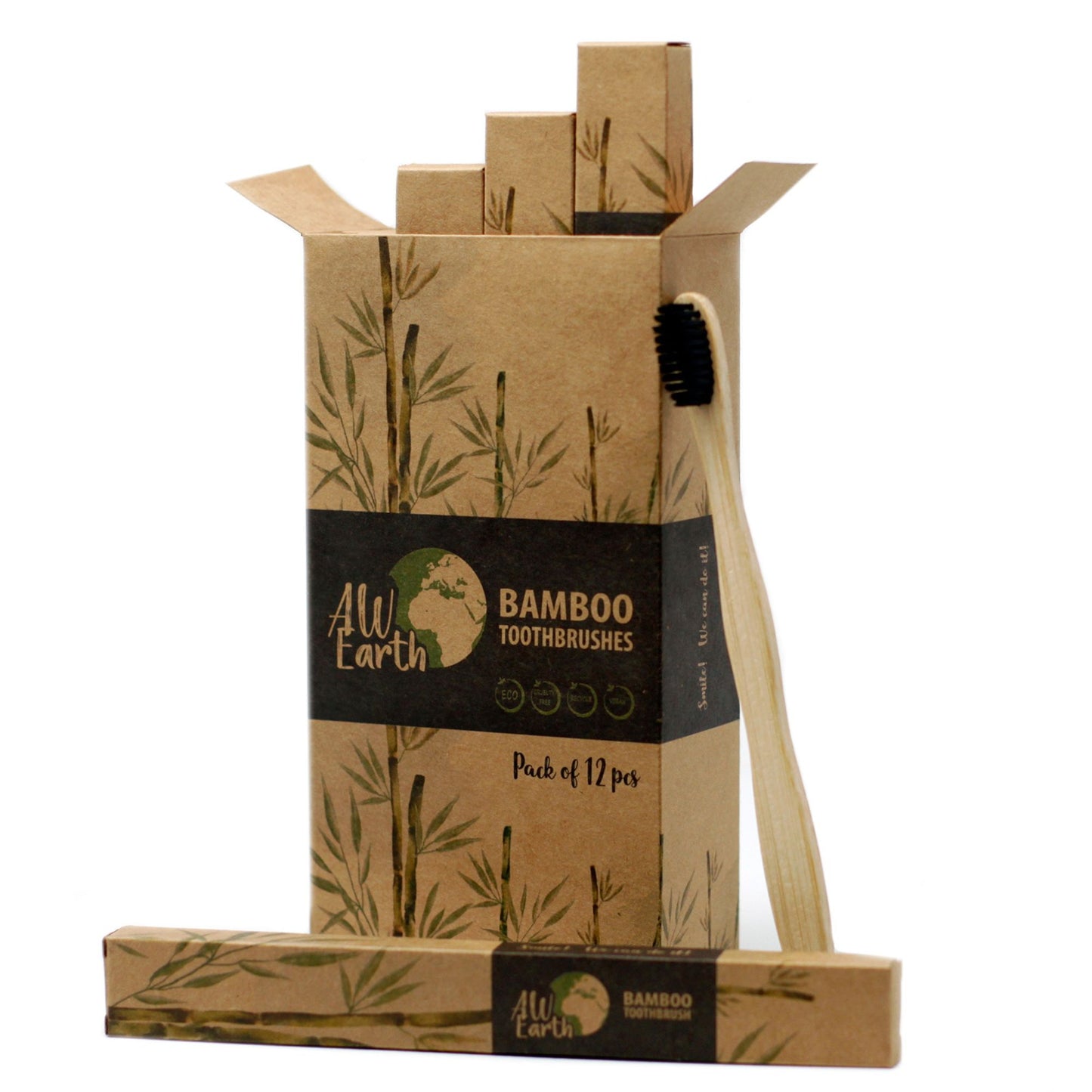 Bambuszahnbürste - Holzkohle