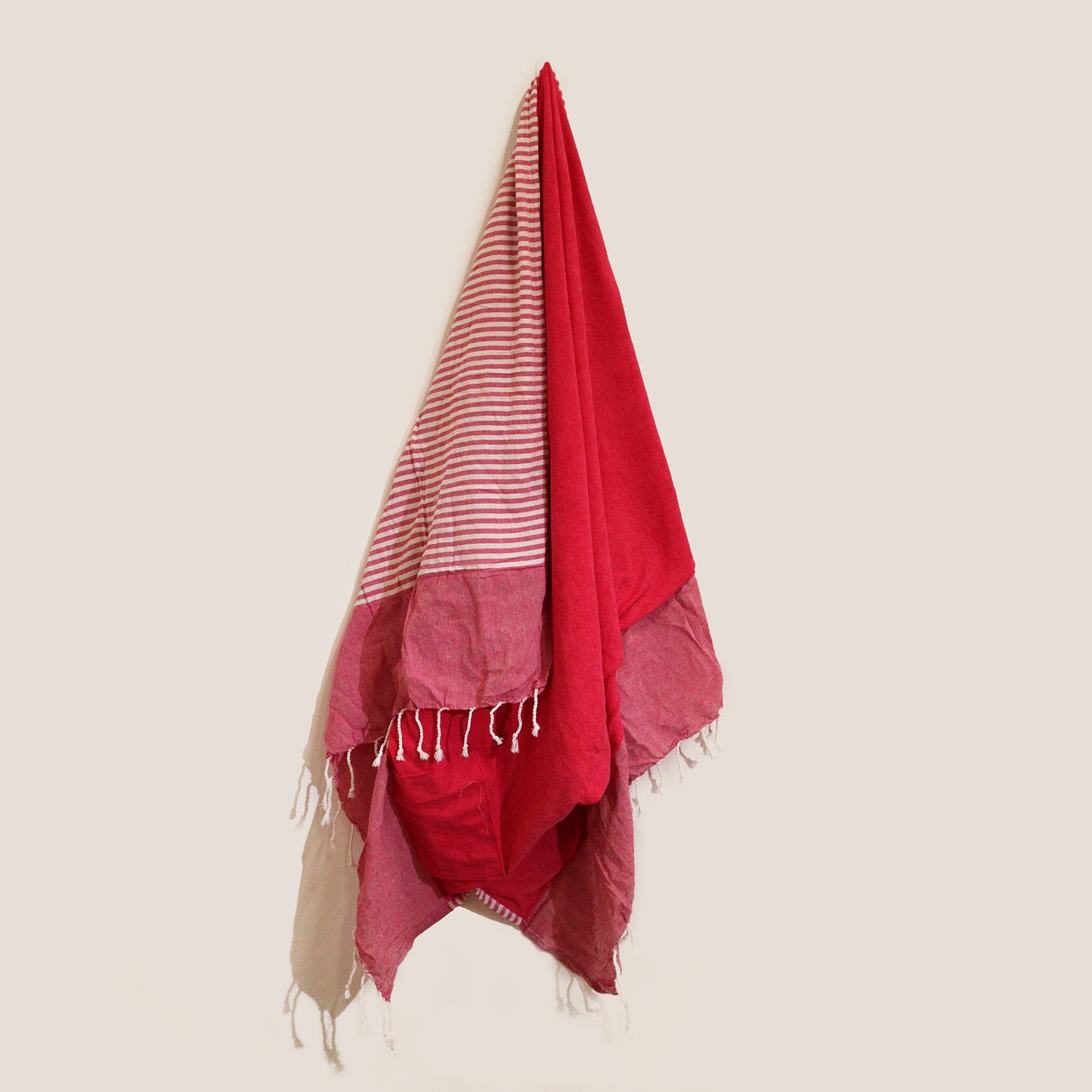 Pareo-Handtuch aus Baumwolle – 100 x 180 cm – Warmes Rosa